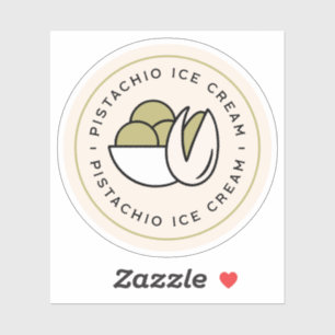 Pegatina Sabor de helado de pistacho estético casero