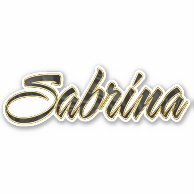 Pegatina Sabrina black gold Lettering Aufkleber Sticker (Anverso)