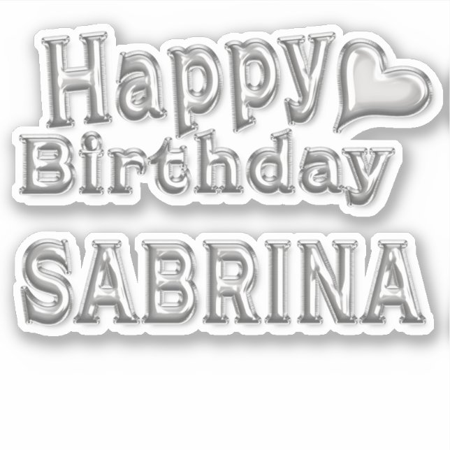 Pegatina Sabrina Happy Birthday silver Aufkleber Sticker (Anverso)