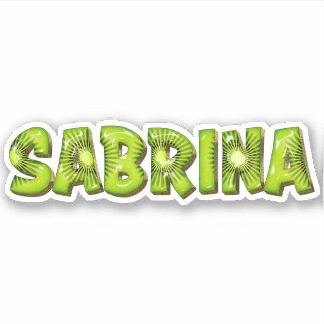 Pegatina Sabrina Name Kiwi Design Aufkleber Sticker (Anverso)