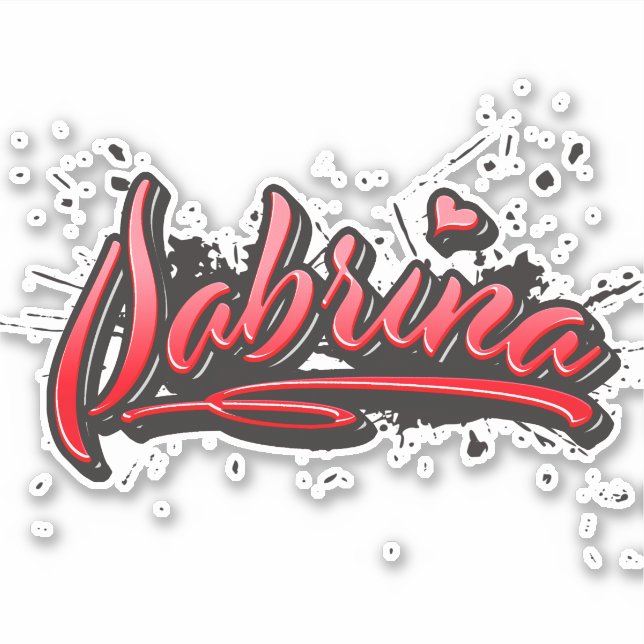 Pegatina Sabrina red Heart Graffiti Aufkleber Sticker (Anverso)