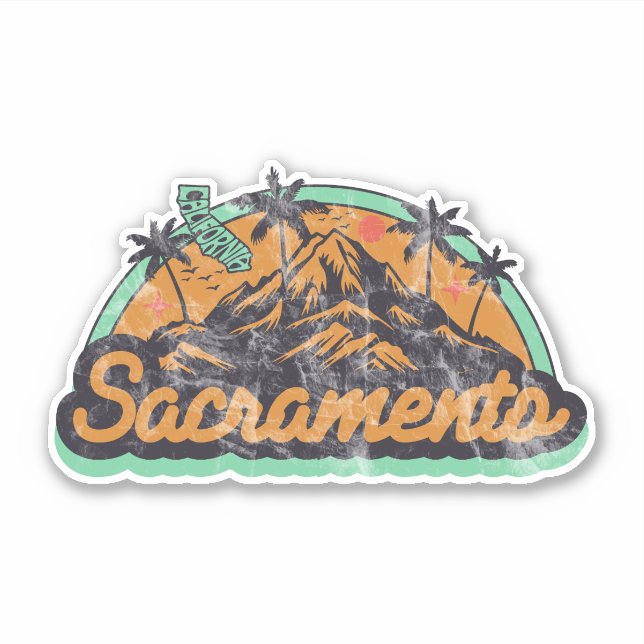 Pegatina Sacramento, California (Anverso)