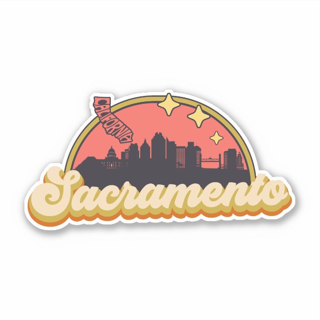 Pegatina Sacramento, California (Anverso)