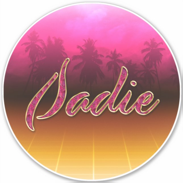 Pegatina Sadie Vorname Name golden pink Aufkleber Sticker (Anverso)
