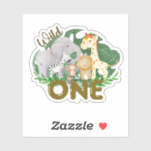 Safari Wild One Animales Hojas Tropicales