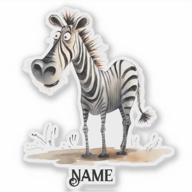 Pegatina Safari Zebra Personalizada (Anverso)