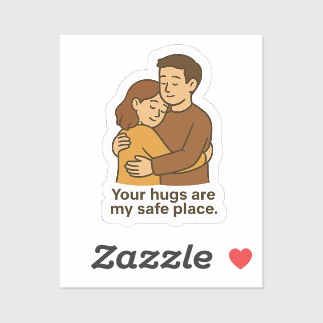 Pegatina Safe Place Hug Pareja (Hoja)