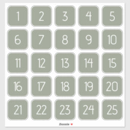 Pegatina Sage Green Customizable Square Number Stickers 