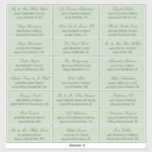 Pegatina Sage Green Elegant Script 24 Boda Dirección de inv<br><div class="desc">24 etiquetas de dirección de invitado boda para enviar sus invitaciones con texto elegante de color gris oscuro contra verde sabio. Agregue los nombres en un guión hermoso y clásico y la dirección en un elegante tipo de letra atemporal.</div>