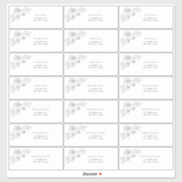 Pegatina Sage Green Floral Line Art Guest Address