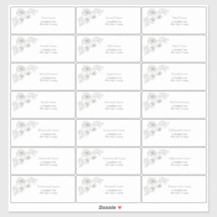 Pegatina Sage Green Floral Line Art Guest Address