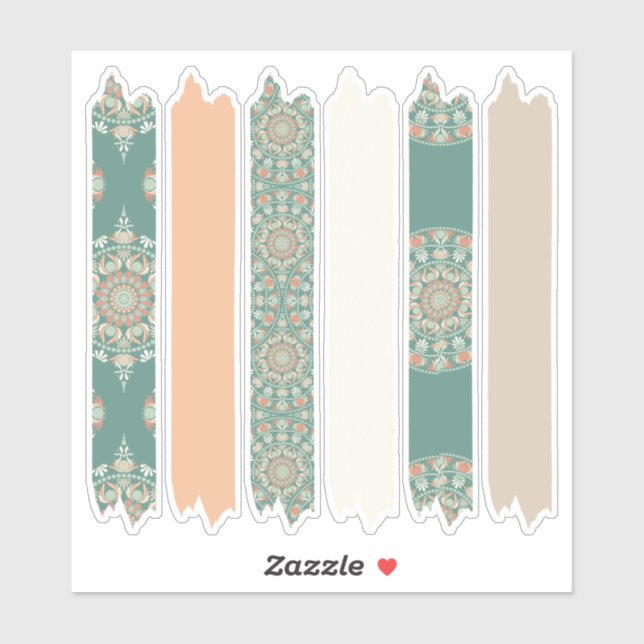 Pegatina Sage & Sand Retro Cheer Mandala Patterns Planner (Hoja)