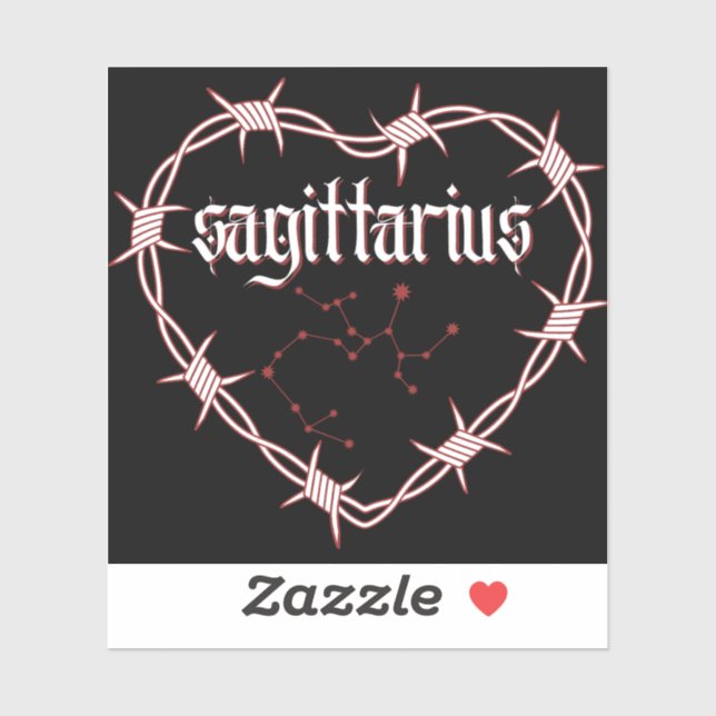 Pegatina Sagittarius Constellation Gothic Barbed Wire Art (Hoja)