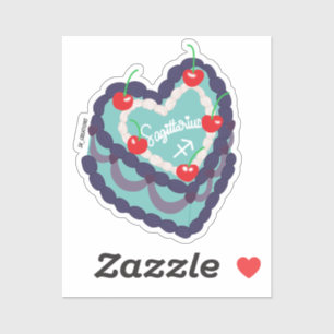 Pegatina Sagittarius Heart Cake