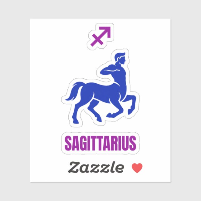 Pegatina Sagittarius Zodiac Blue Silhouette Centaur (Hoja)