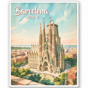 Pegatina Sagrada Familia Barcelona Personalizada Viaje Acua
