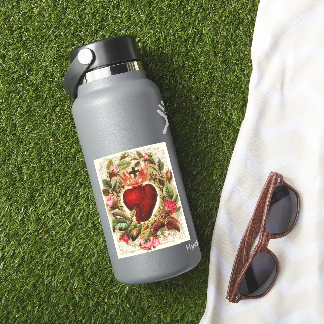Pegatina Sagrado Corazón Católico Tradicional (HydroFlask Insitu)