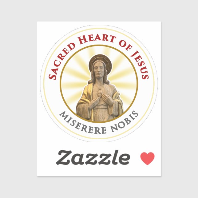 Pegatina Sagrado Corazón de Jesús Miserere Nobis (Hoja)