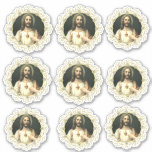 Pegatina Sagrado Corazón de Jesús Vinyl Religioso