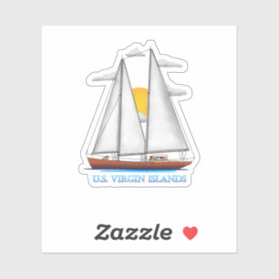 Pegatina Sailo Náutico Costero de las Islas Vírgenes de Est