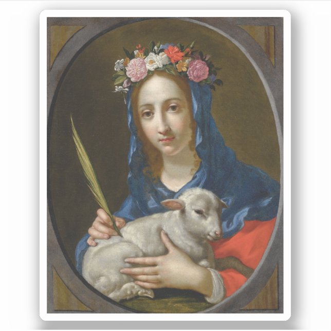 Pegatina Saint Agatha (por Cesare Dandini) (Anverso)