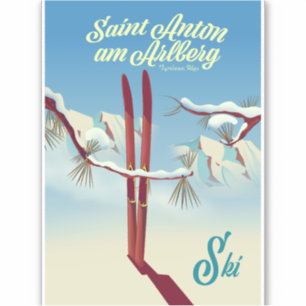 Pegatina Saint Anton am Arlberg, Alpes tiroleses, Austria S