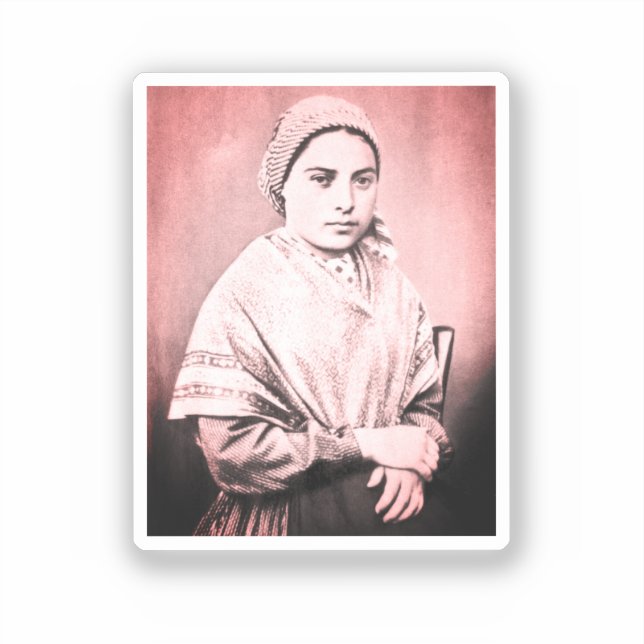 Pegatina Saint Bernadette Soubirous como un niño (Anverso)