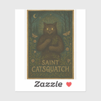 Pegatina Saint Catsquatch Sticker WV Cryptid Sasquatch
