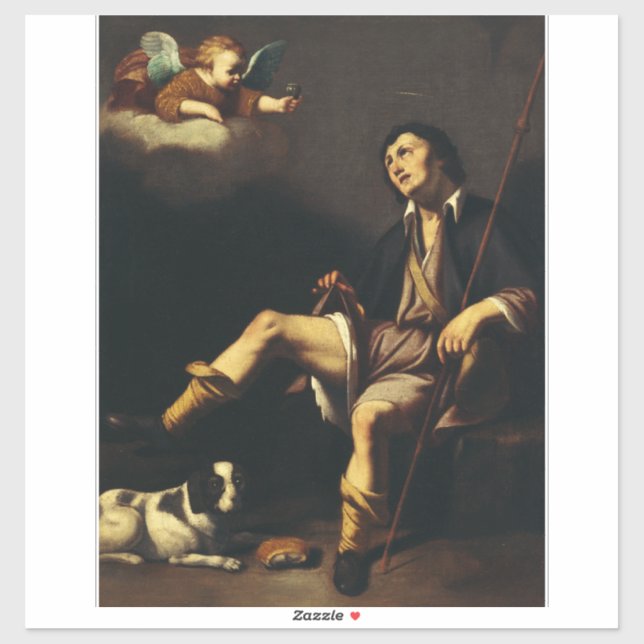 Pegatina Saint Roch y el Ángel por Guy François (Hoja)