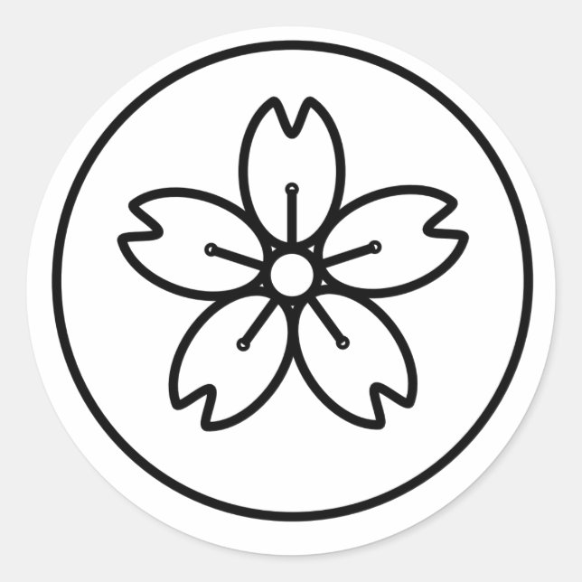 Pegatina Sakura en círculo (Anverso)
