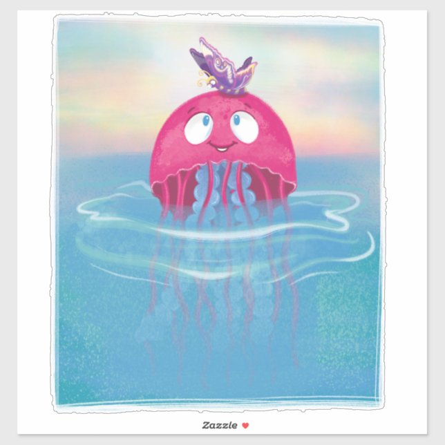 Pegatina Sala de amigos de mariposas Jellyfish (Hoja)