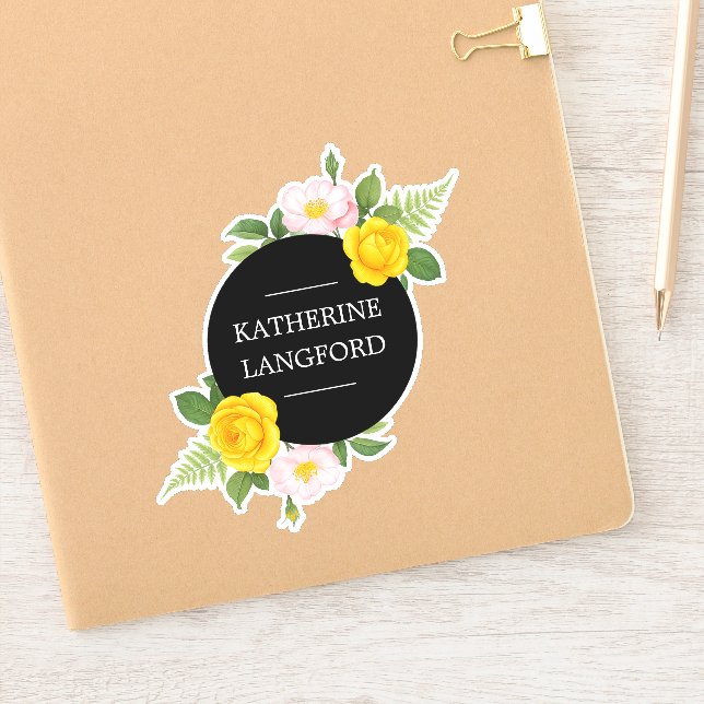 Pegatina Sala de belleza floral minima Suite Business (Cuaderno)