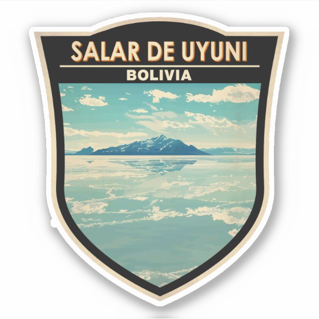 Pegatina Salar de Uyuni Bolivia Viaje con licencia de arte (Anverso)