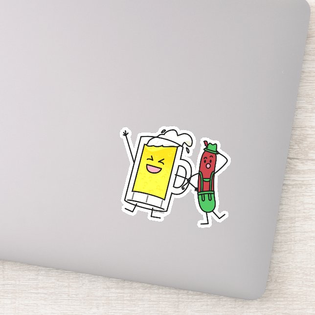 Pegatina Salchicha de cerveza Octoberfest Oktoberfest leder (Detalle)