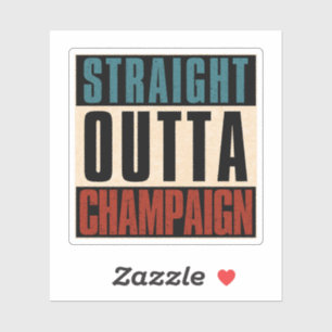 Pegatina Salida directa de Champaign Illinois IL