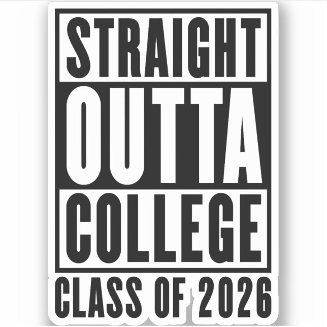 Pegatina Saliendo Directo de la Universidad Clase de 2026 (Anverso)