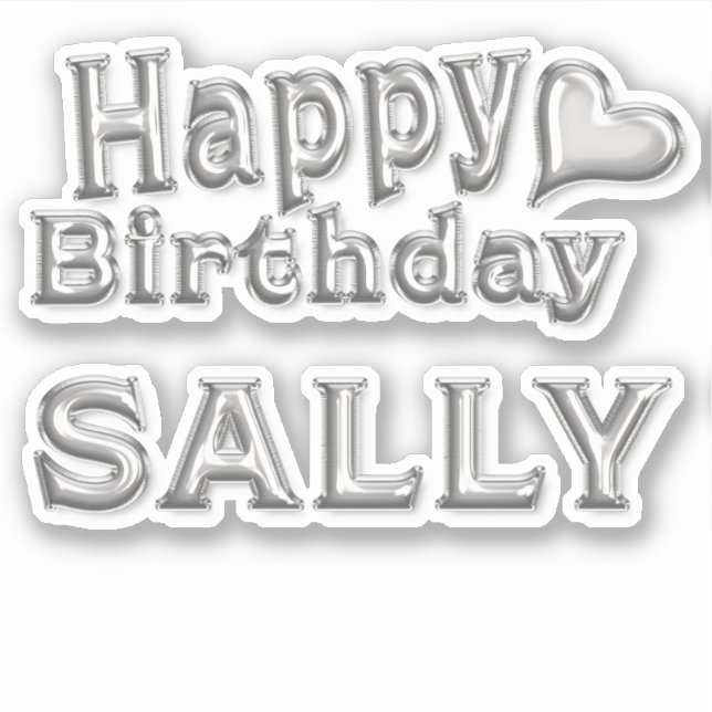 Pegatina Sally Happy Birthday silver Aufkleber Sticker (Anverso)