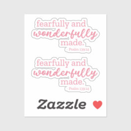 Pegatina Salmo 139:14 - Hecho con miedo y maravilla