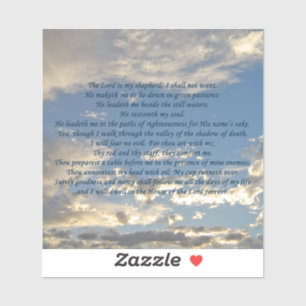 Pegatina Salmo 23 Bella Biblia Verse Cielo Azul Cristiano