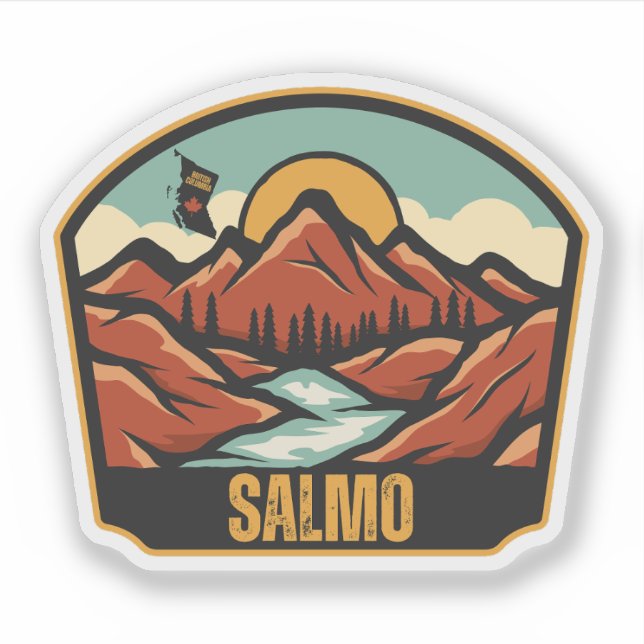 Pegatina Salmo, Columbia Británica (Anverso)