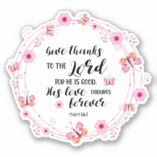 Pegatina Salmos Biblia Verse Regale Gracias Flores Rosa