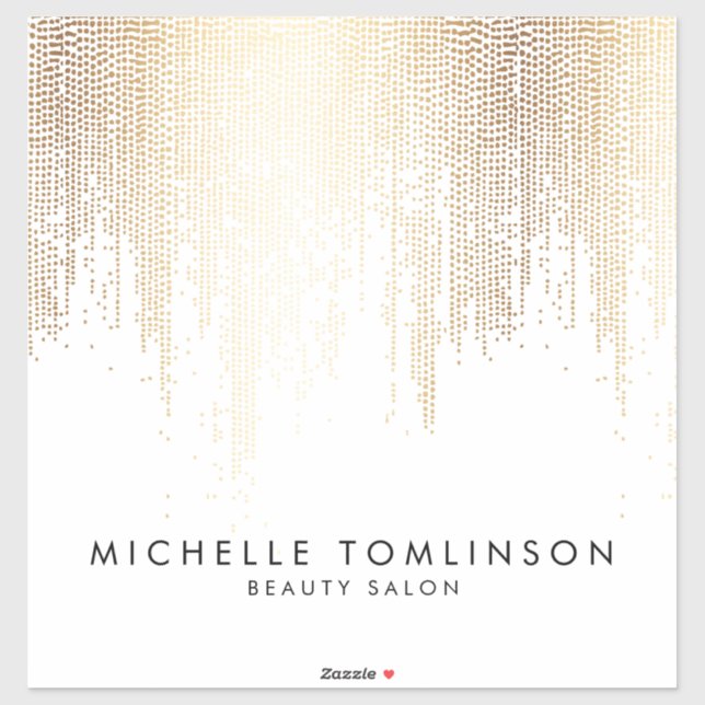 Pegatina Salón De Belleza De Lujo Faux Gold Confetti Rain (Hoja)