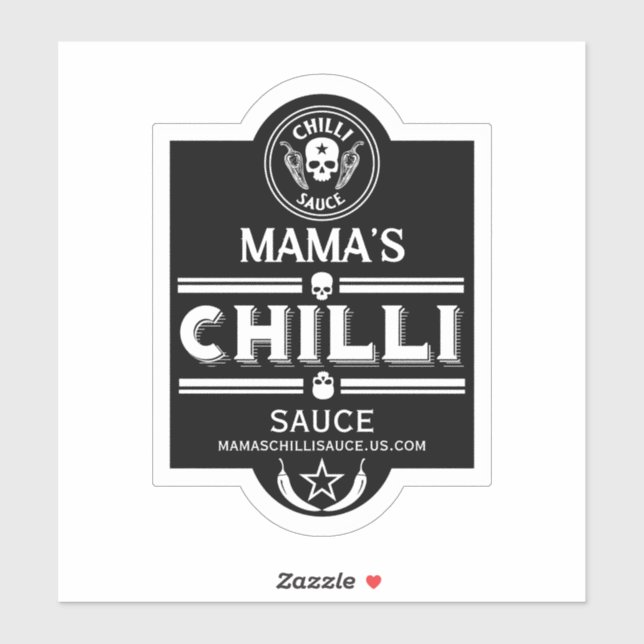Pegatina Salsa de chile hecha en casa (Hoja)