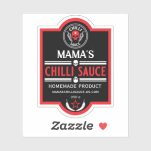 Pegatina Salsa de chile hecha en casa