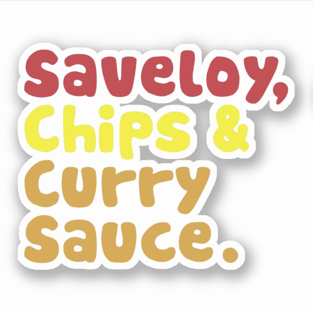Pegatina Salsa de salchichas y salsa de curry. (Anverso)