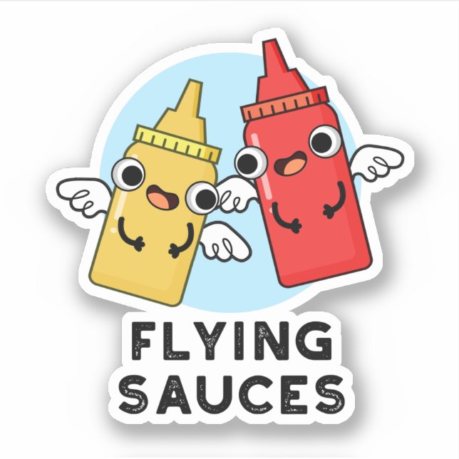 Pegatina Salsas voladoras Gracioso Bollo de Comida (Anverso)