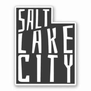 Pegatina Salt Lake City, esquema de Utah - Mapa de viajes