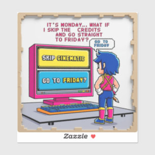 Pegatina Saltar créditos hasta el viernes