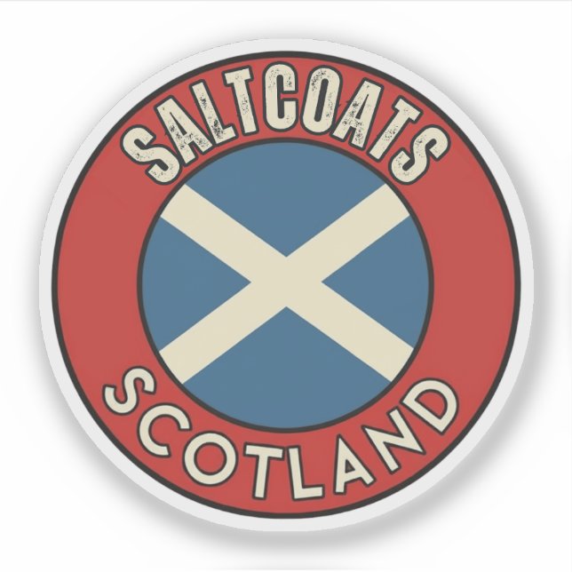 Pegatina Saltcoats, Escocia (Anverso)