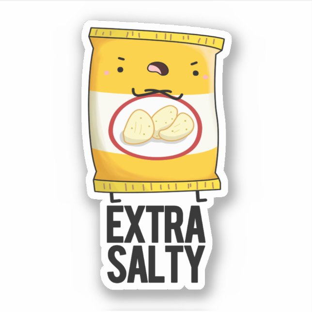 Pegatina Salty extra Funny Salty Snack Pun (Anverso)